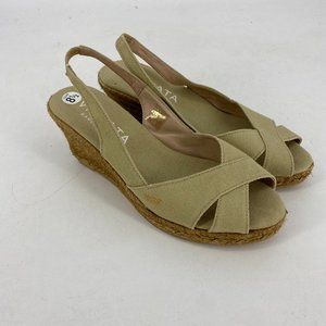 Viscata Calella Light Green Espadrille Wedges 8-9